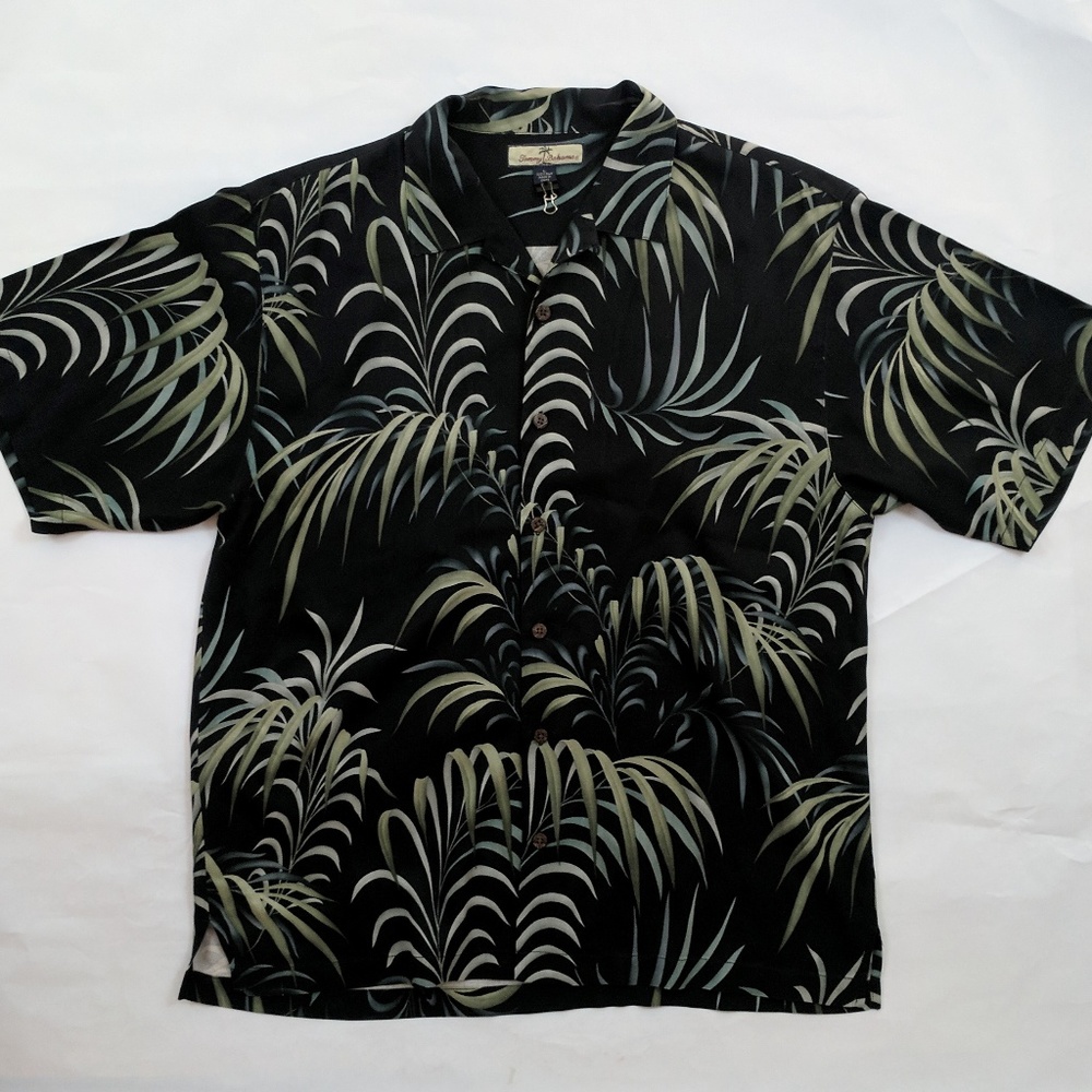 Tommy Bahama Silk Shirt Bamboo Camp Shirt Large - Picture 1 of 6